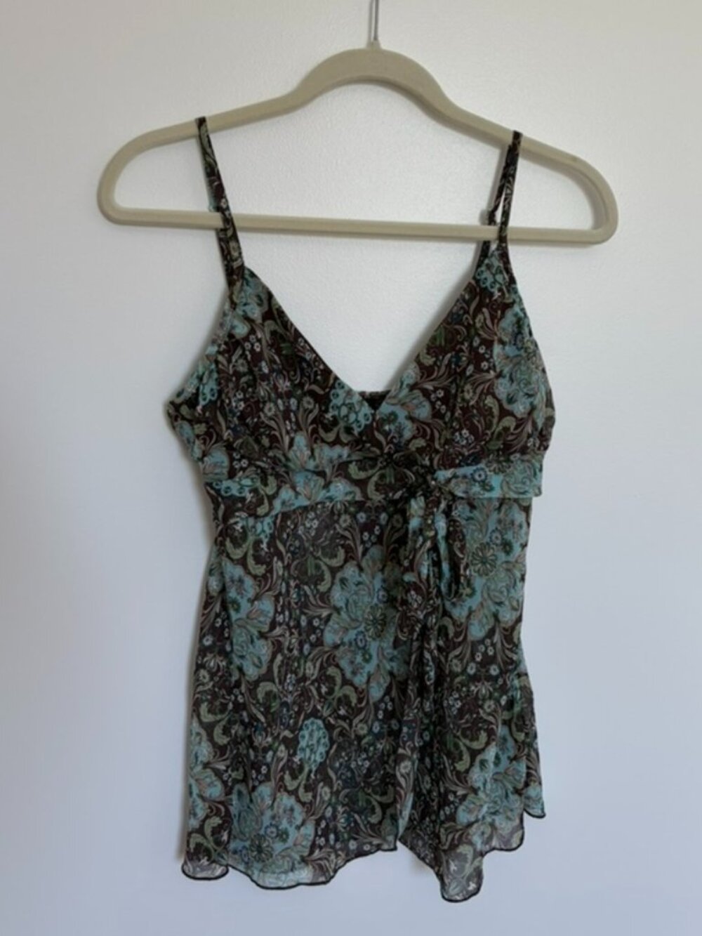 Y2K Floral Chiffon Cami Top
